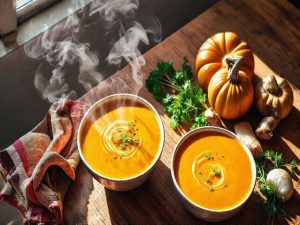 Sopa Vegana de Abóbora com Gengibre