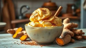 Aprenda a fazer sorvete vegano de leite dourado com canela