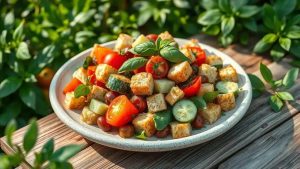 Salada Panzanella Vegana: Um Toque Italiano na Sua Mesa