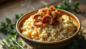 Risotto Cremoso de Caju e Cogumelos Maitake: Uma Receita Irresistível