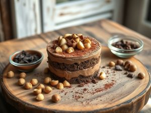 Pavê de Chocolate Vegano com Toque de Avelã