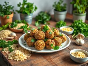 Bolinhas Proteicas Veganas de Quinoa e Ervas