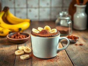 Mug Cake Vegano de Chocolate com Banana