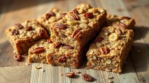 Aprenda a fazer barras vegan de aveia com banana e nozes-pecã