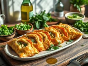 Esfirra Vegana de Frango com Ervas