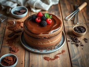 Bolo mousse de chocolate vegano e saudável