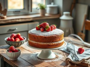 Bolo de Morango Vegano com Toque Italiano