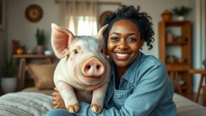 Sileimã: a ex-miss que agora cuida de um porco famoso nas redes sociais