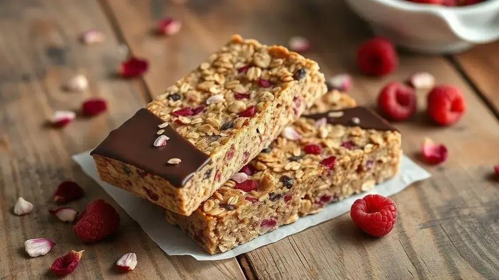 Deliciosas Barras de Aveia com Chocolate e Framboesa