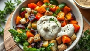 Práticas e Deliciosas: Bowls Veganos de Legumes Assados com Molho Tahini