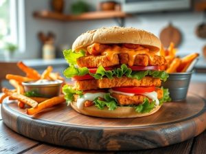 Sanduíche Buffalo Tofu com Molho Picante