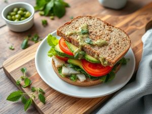 Sanduíche de Tofu Marinado com Molho de Ervas
