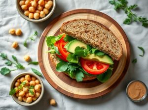 Sanduíche Protéico Turbo de Grão-de-Bico