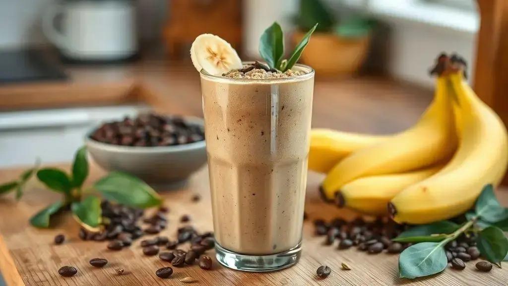 Smoothie de Banana, Manteiga de Amendoim e Café Gelado: Energético e Delicioso