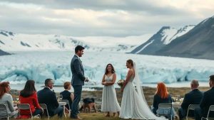 Um casamento sustentável e aventureiro na Islândia