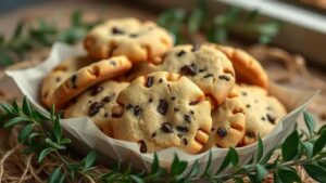 Cookies de torta de maçã com recheio de creme de bordo