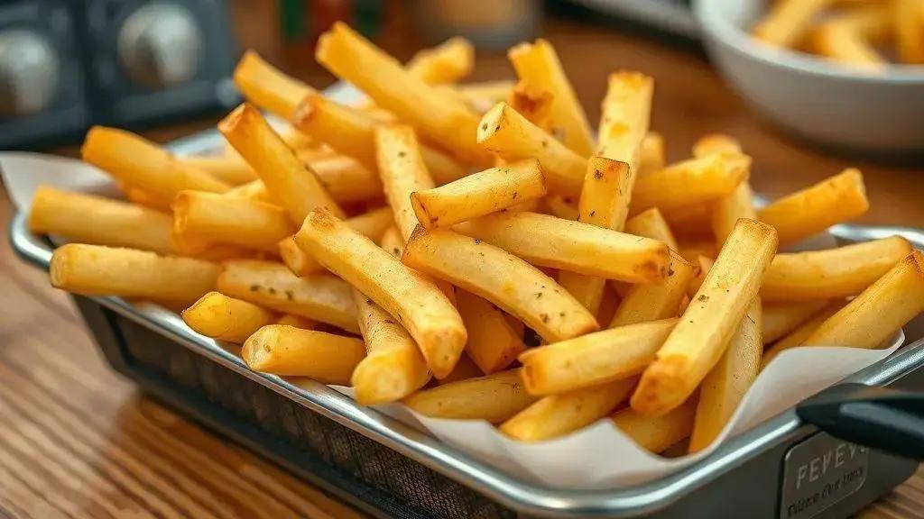 Ingredientes e preparo da cobertura de batata frita