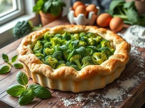 Torta de Brócolis com Manjericão Deliciosa