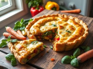 Torta Salgada Americana Vegana com Recheio de Legumes