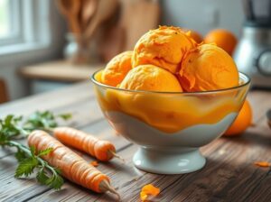 Sorvete Vegano de Cenoura com Toque de Laranja