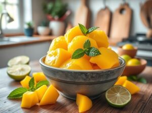 Sorvete Vegano de Manga Tropical