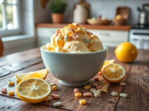 Sorvete Vegano de Cereais com Toque de Limão