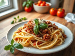 Macarrão Vegano à Bolonhesa de Lentilhas