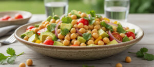 Salada Vibrante de Grão-de-Bico com Abacate e Coentro
