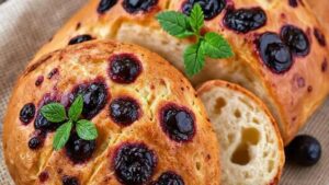 Aprenda a fazer pão vegano de mirtilo e orégano sem precisar amassar