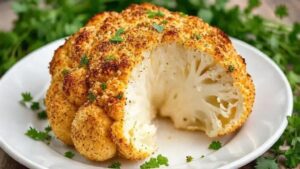 Aprenda a fazer uma incrível couve-flor assada com alho e ervas