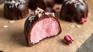 Deliciosas Bounty Bars Veganas com Infusão de Rosa