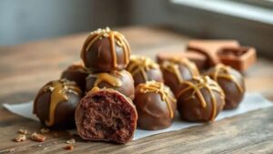 Deliciosas trufas veganas de caramelo salgado para adoçar seu dia