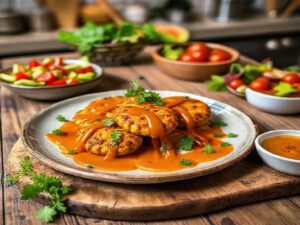 Medalhões Veganos de Grão-de-bico ao Molho Agridoces Festivos