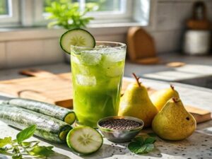Suco Detox Refrescante de Pepino, Pera e Chia