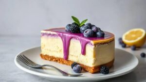 Delicie-se com o Cheesecake Vegano de Limão e Ube