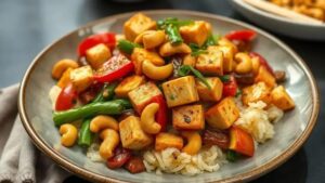 Experimente o Delicioso Maple-Glazed Cashew Tofu Stir-Fry em Casa