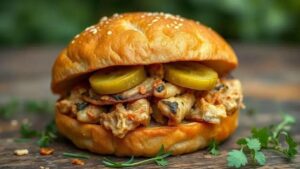 Experimente o Sanduíche Vegano de Cogumelos Empanados à Cajun