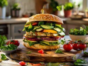 Sanduíche Vegano Artesanal Caseiro com Pesto de Manjericão