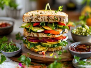 Sanduíche Vegano com Verduras Temperadas