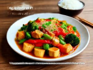 Carne Vegetal ao Molho Oriental com Tofu Firme
