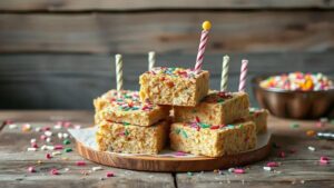 Deliciosas Barras de Bolo de Aniversário Vegano para Celebrar