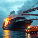 Incêndio em navio com 2.600 bois no porto de São Sebastião