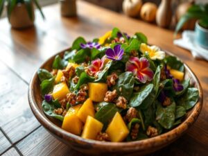 Salada de Espinafre com Nozes Tropical