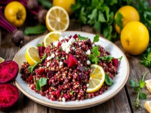 Salada de Quinoa com Beterraba Tropical