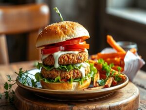 Hambúrguer de Grão-de-Bico com Ervas Aromáticas