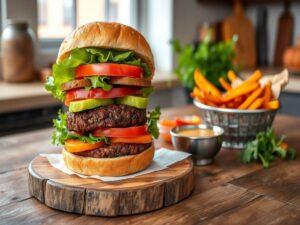 Hambúrguer de Feijão Preto Delicioso