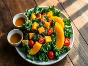 Salada Tropical de Couve Crua com Manga