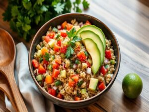 Salada de Tabule de Quinoa Tropical