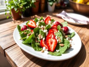 Salada de Espinafre com Morango Tropical