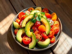 Salada de Abacate com Tomate Tropical